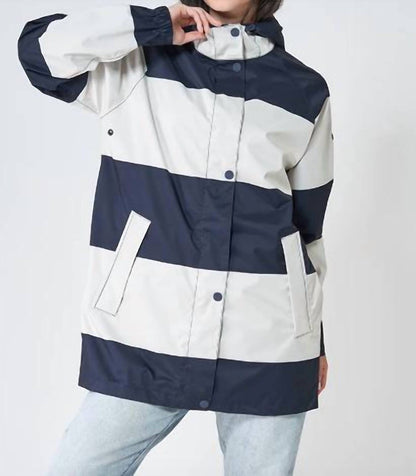 Unlined Striped Raincoat
