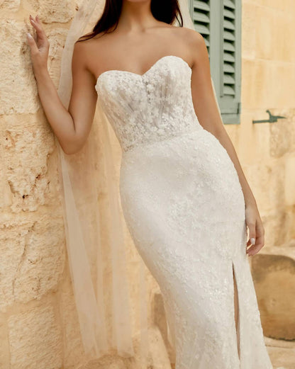 Embroidered Lace Wedding Gown