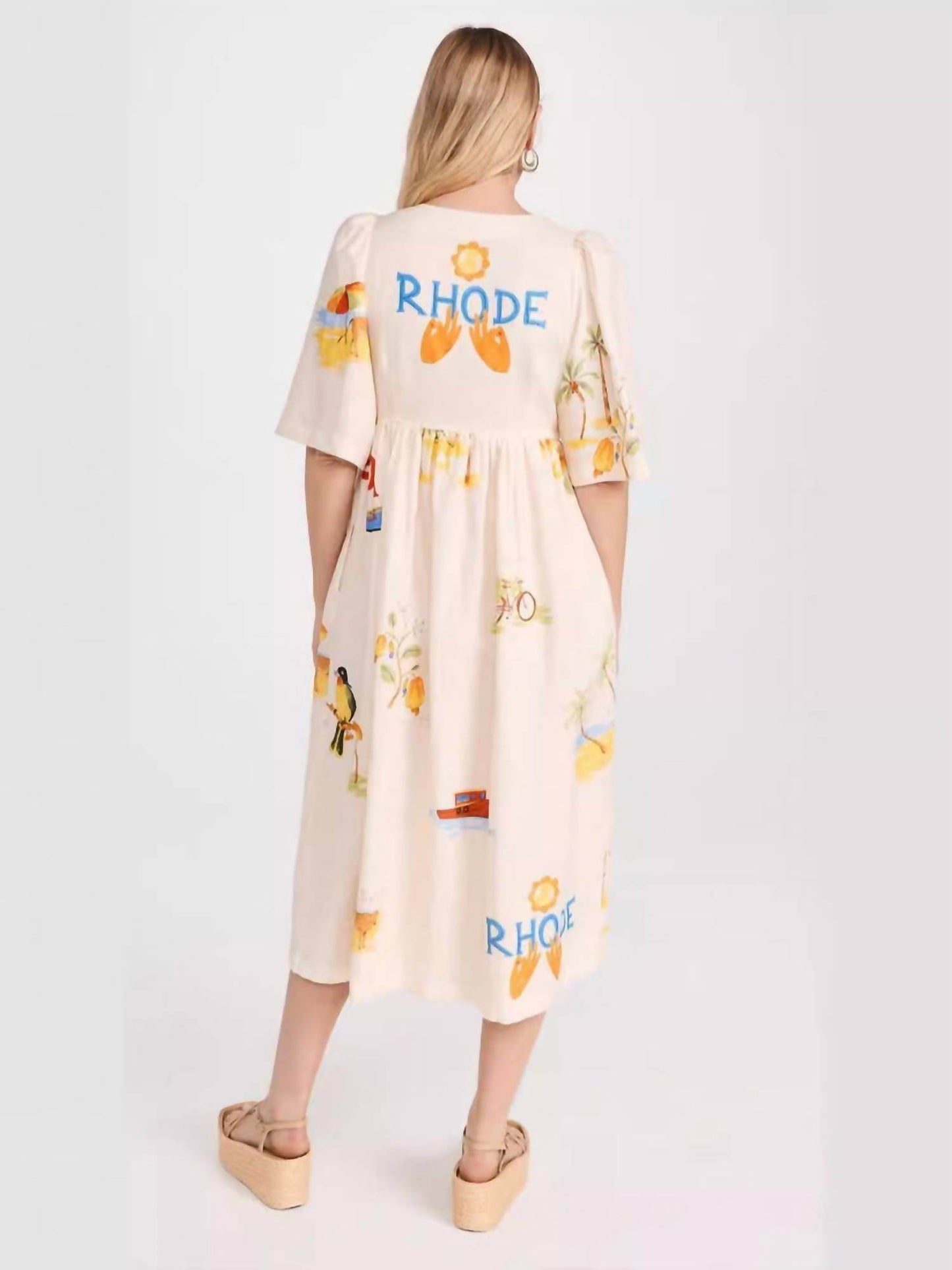 Sheer Trend - Casual Printed Bubble Sleeve Dress - Rack Hunt -