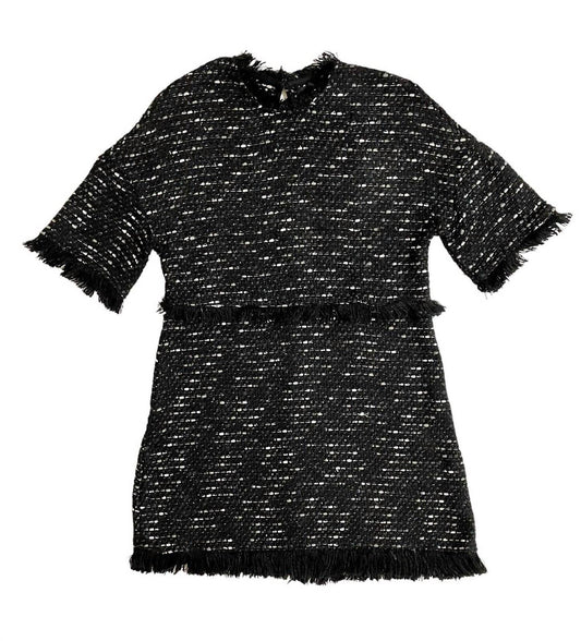 Boutique Moschino - FRINGED TWEED A LINE DRESS - Rack Hunt