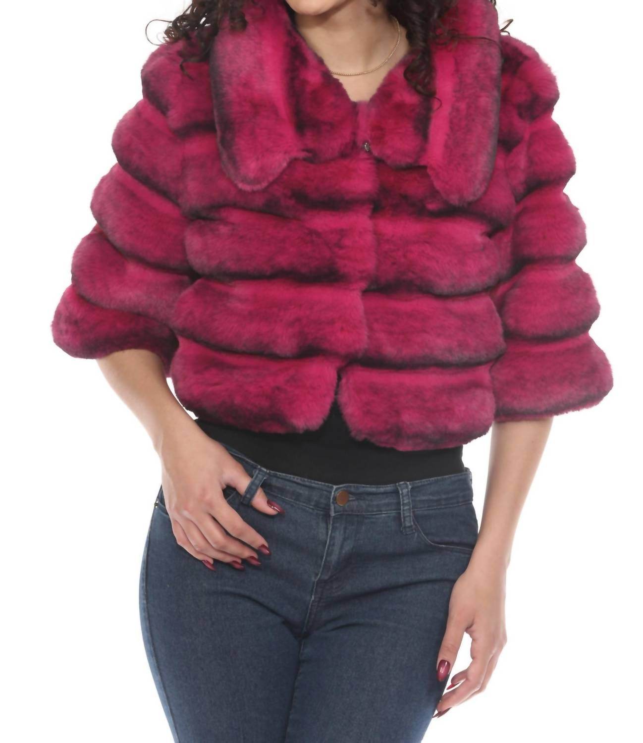 Belle Fare - Premium Cropped Faux Fur Coat - Rack Hunt -