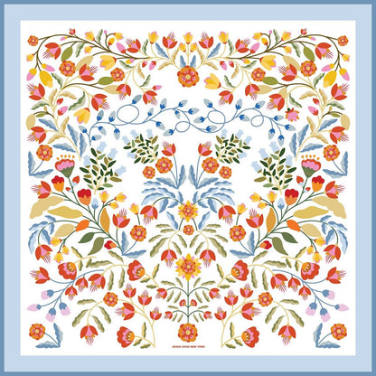 Women's Porcelain Jardin Double Sided Silk Scarf