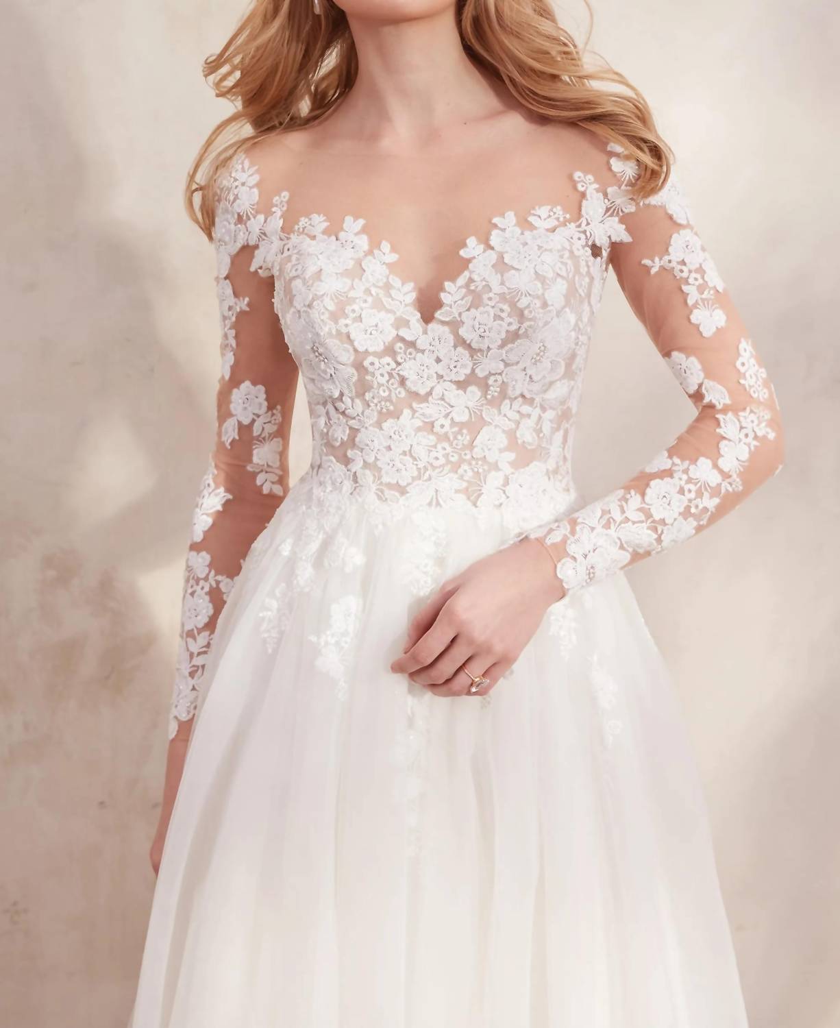 Clarabella Long Sleeve Tulle Wedding Ball Gown