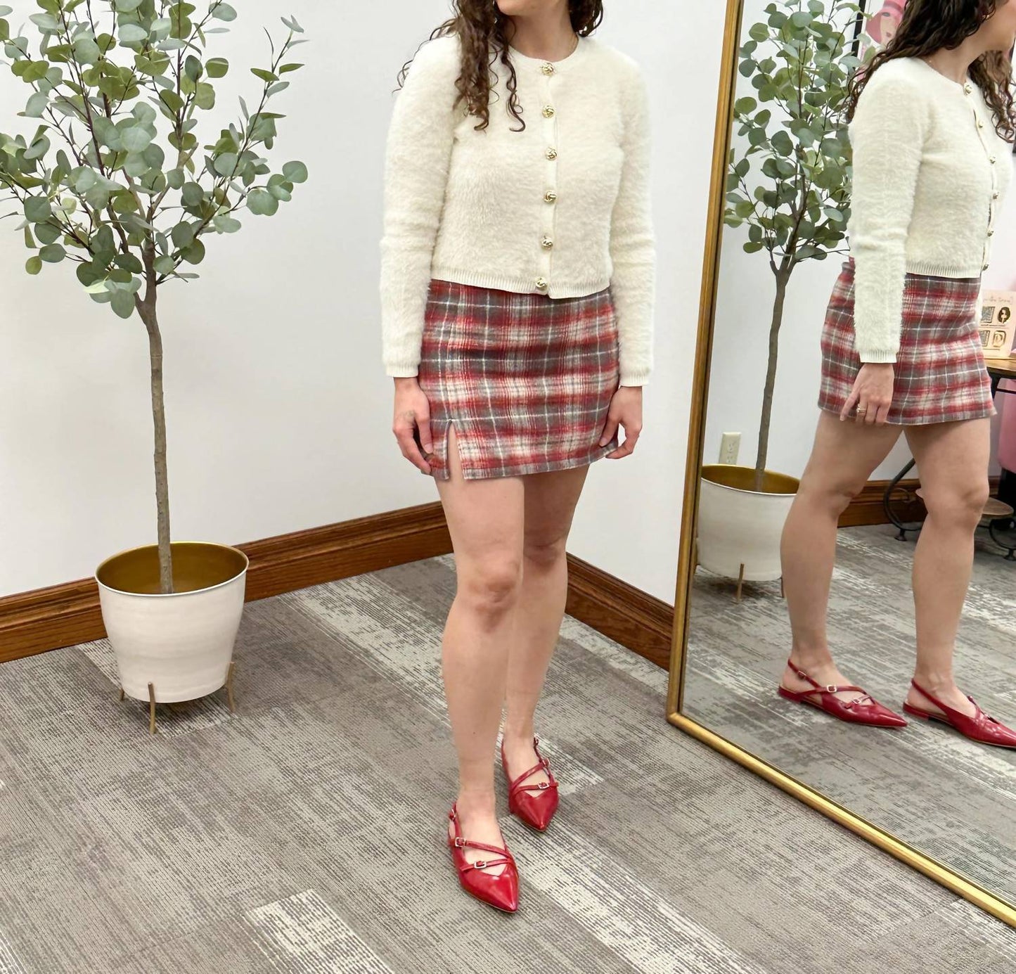 Front Slit Mini Skirt