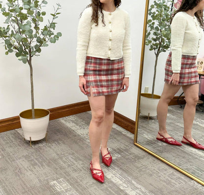 Front Slit Mini Skirt