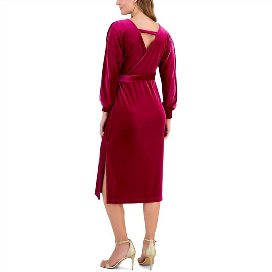 Taylor - Solid Velvet Midi Dress - Rack Hunt -
