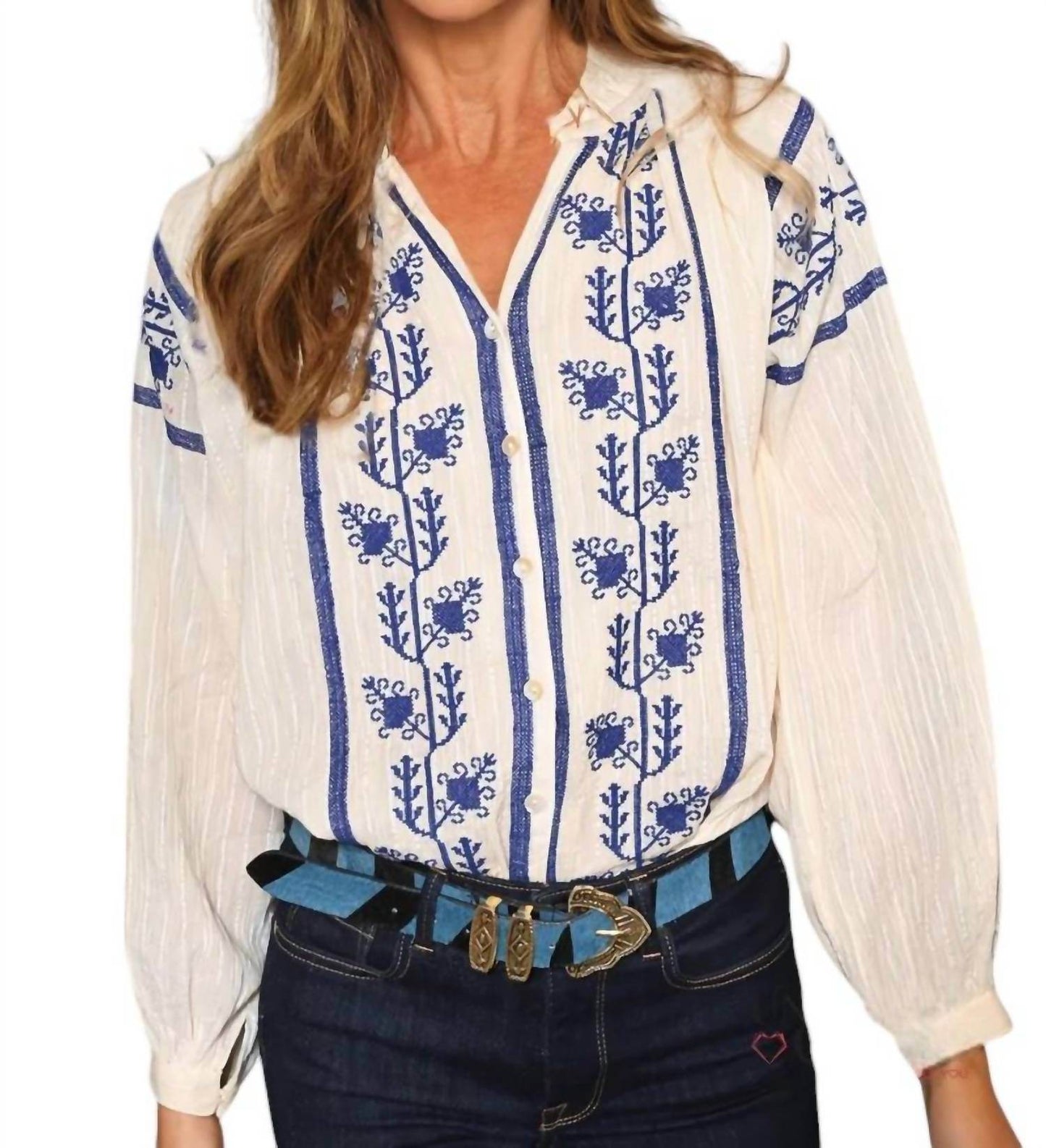 Piti Cuiti - Maddi Embroidered Boho Blouse - Rack Hunt -