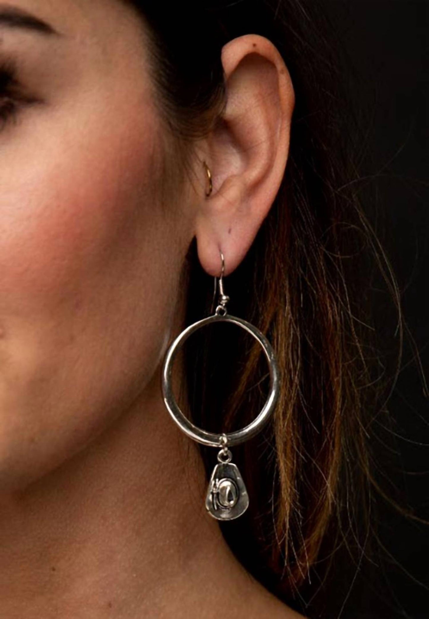 Women's Cowboy Hat Hoop Earring