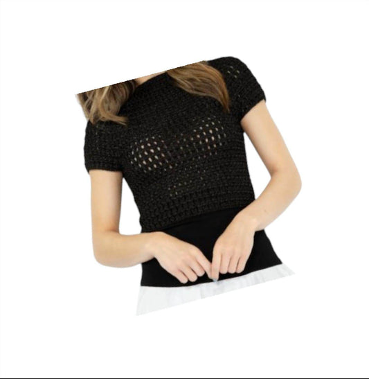 Solange - Short Sleeves Top Crochet - Rack Hunt -