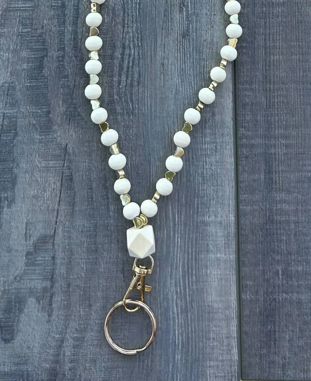Jillian Ink - Women's Heart Beaded Teacher Nurse Lanyard With Breakaway Clasp - Rack Hunt