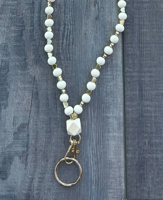 Jillian Ink - Women's Heart Beaded Teacher Nurse Lanyard With Breakaway Clasp - Rack Hunt