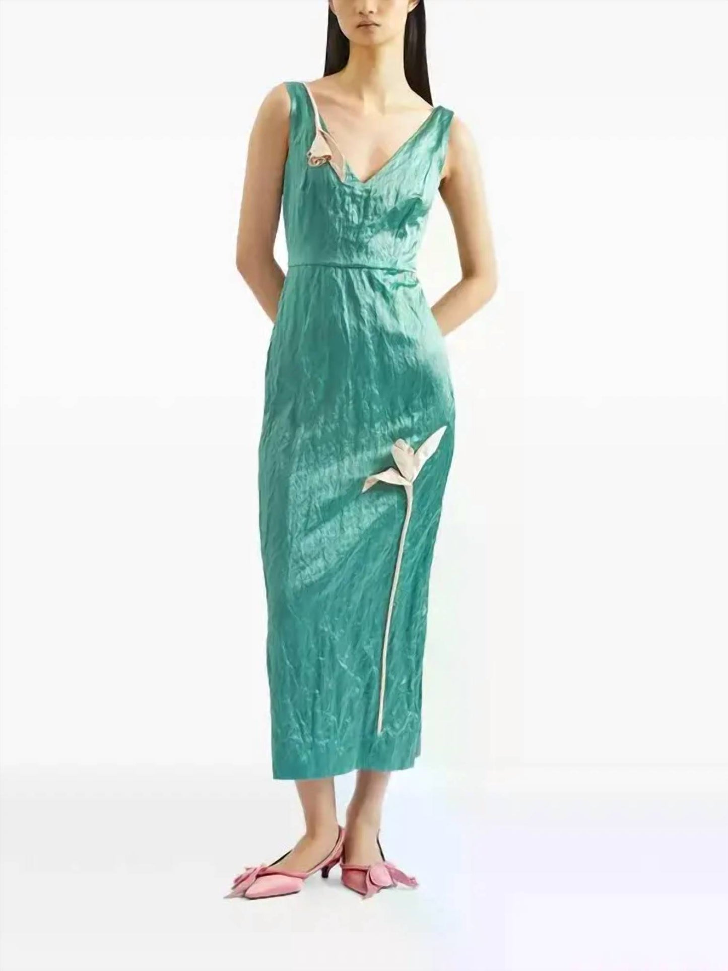 Satin Sleeveless Cocktail Dress