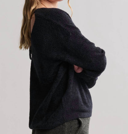Cozychic Lite Ribbed V Pullover With Back Tie