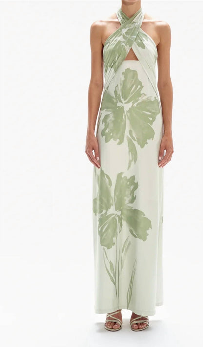 Ramtin Puhi Long Dress Halter Neck
