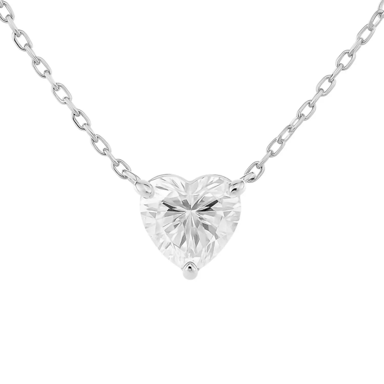 Allyanna Gifts - Women's Moissanite Heart Solitaire Necklace - Rack Hunt