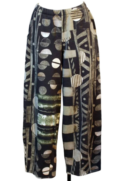 Women's Geometric Print Wide Leg Trouser Pant