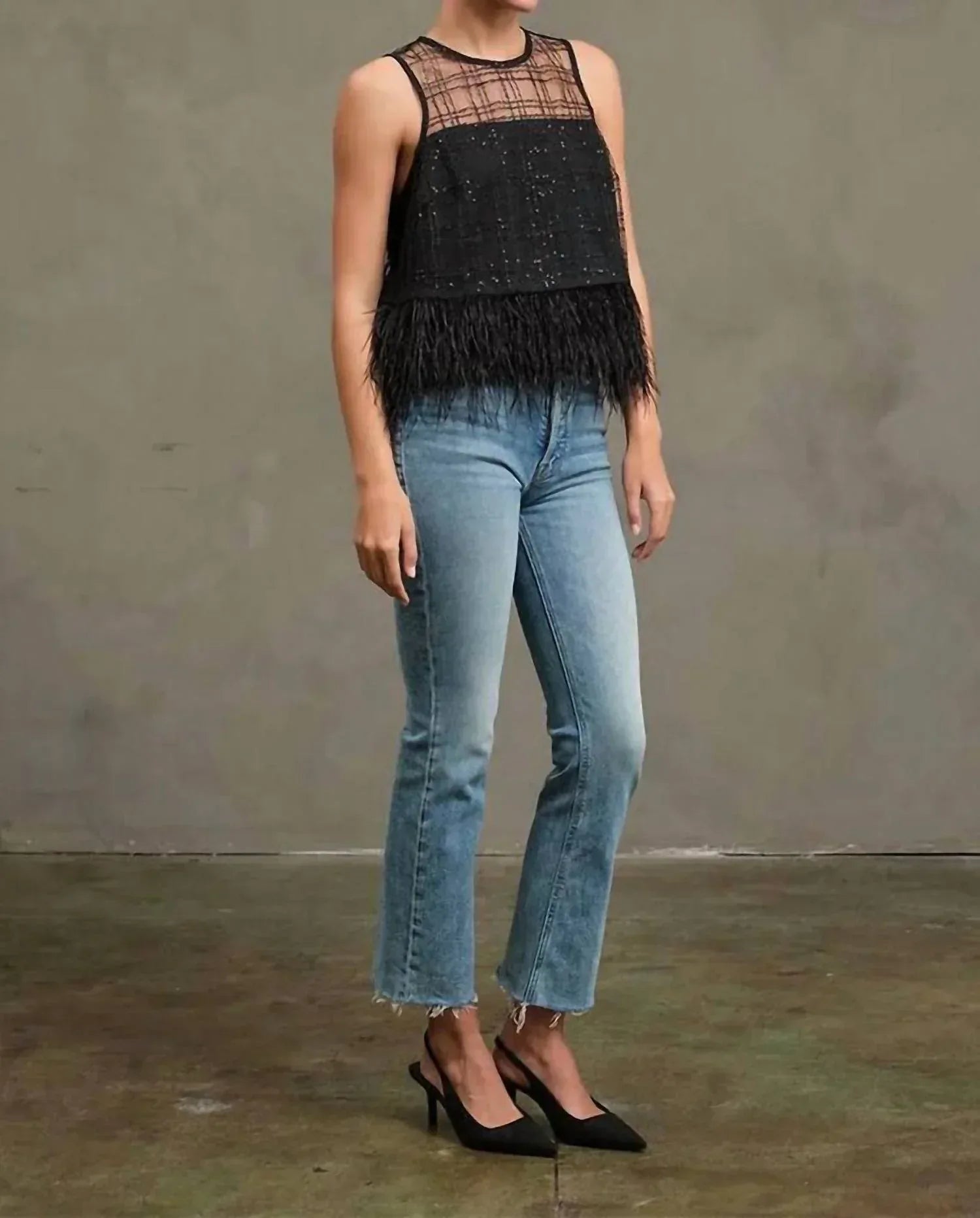 Madison - Women's Luxe Grid Feather Top - Rack Hunt