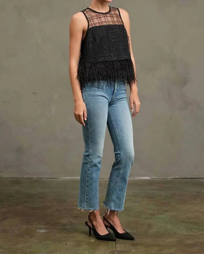 Madison - Women's Luxe Grid Feather Top - Rack Hunt