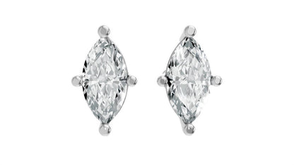 Women's Marquise Shape 4 Prong Push Back Studs