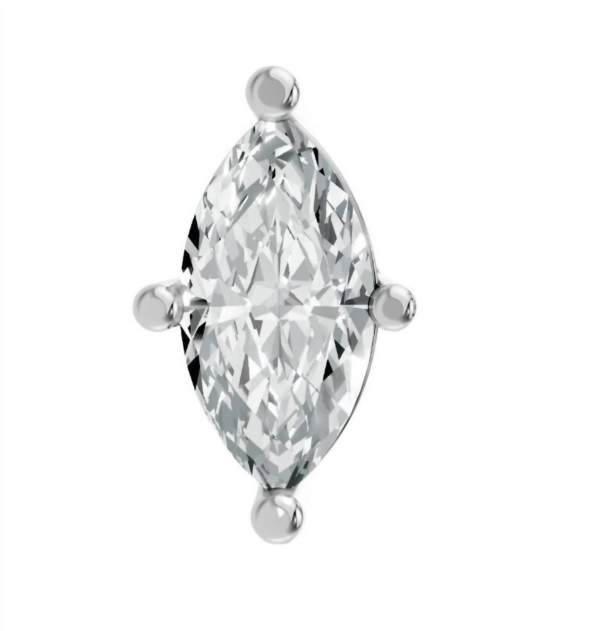 Women's Marquise Shape 4 Prong Push Back Studs