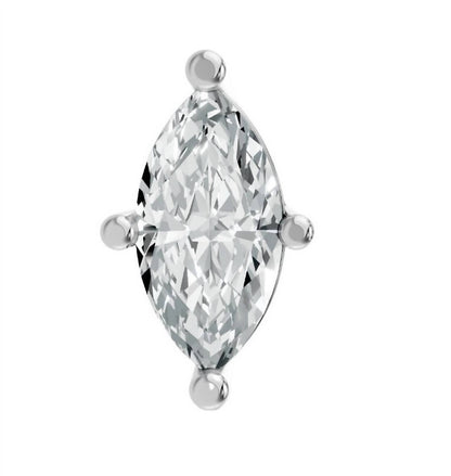 Women's Marquise Shape 4 Prong Push Back Studs