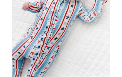Kids Pretty Patriotic Ruffle Convertible Romper