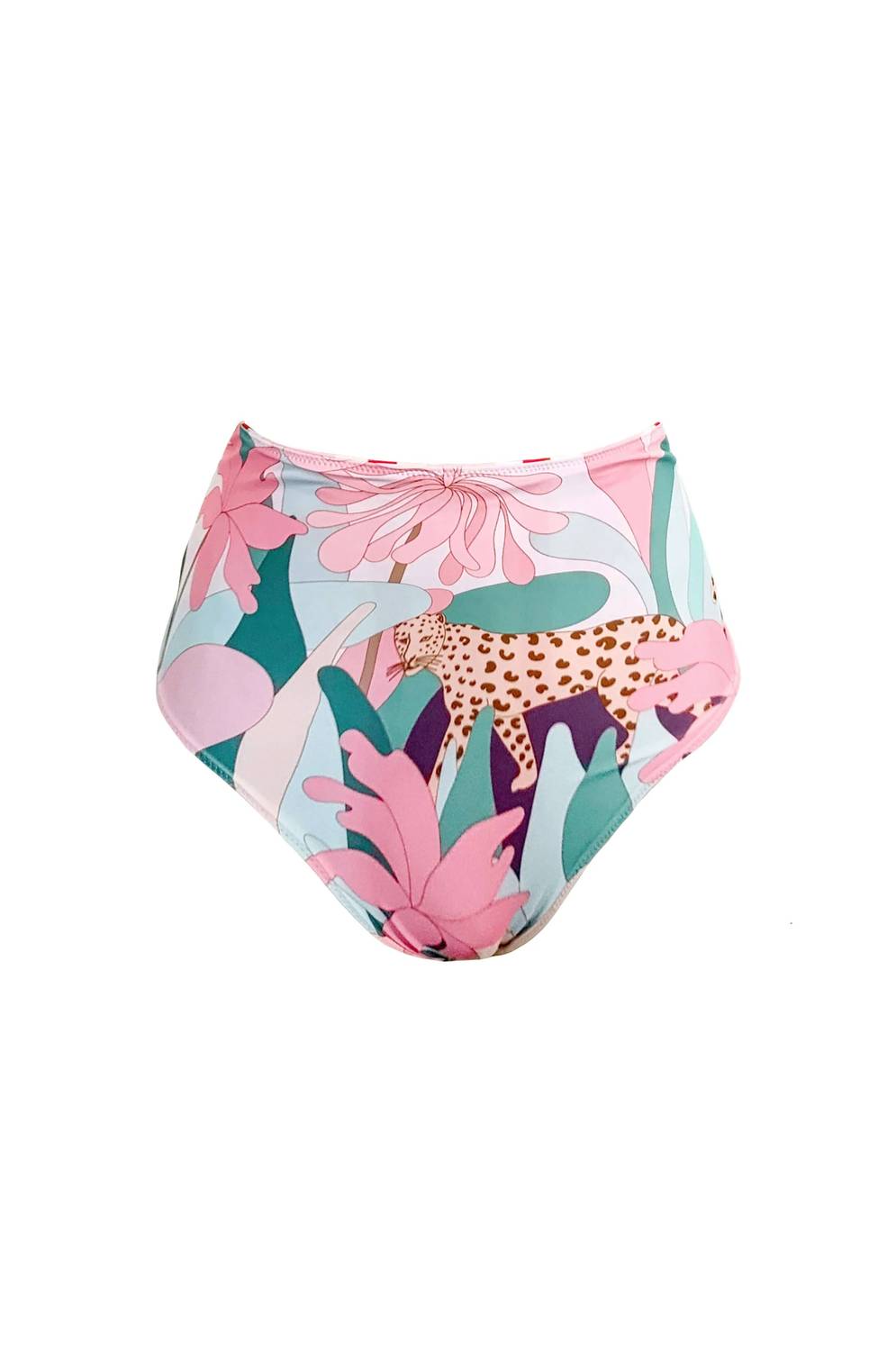 Jungle Rose Reversible Bandeau And High Waist Bikini Set