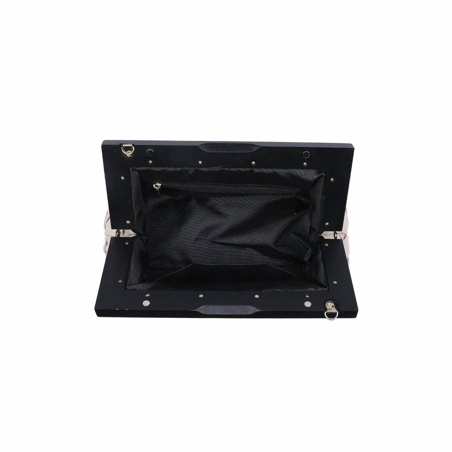 Jamie Woven Wooden Frame Clutch Bag