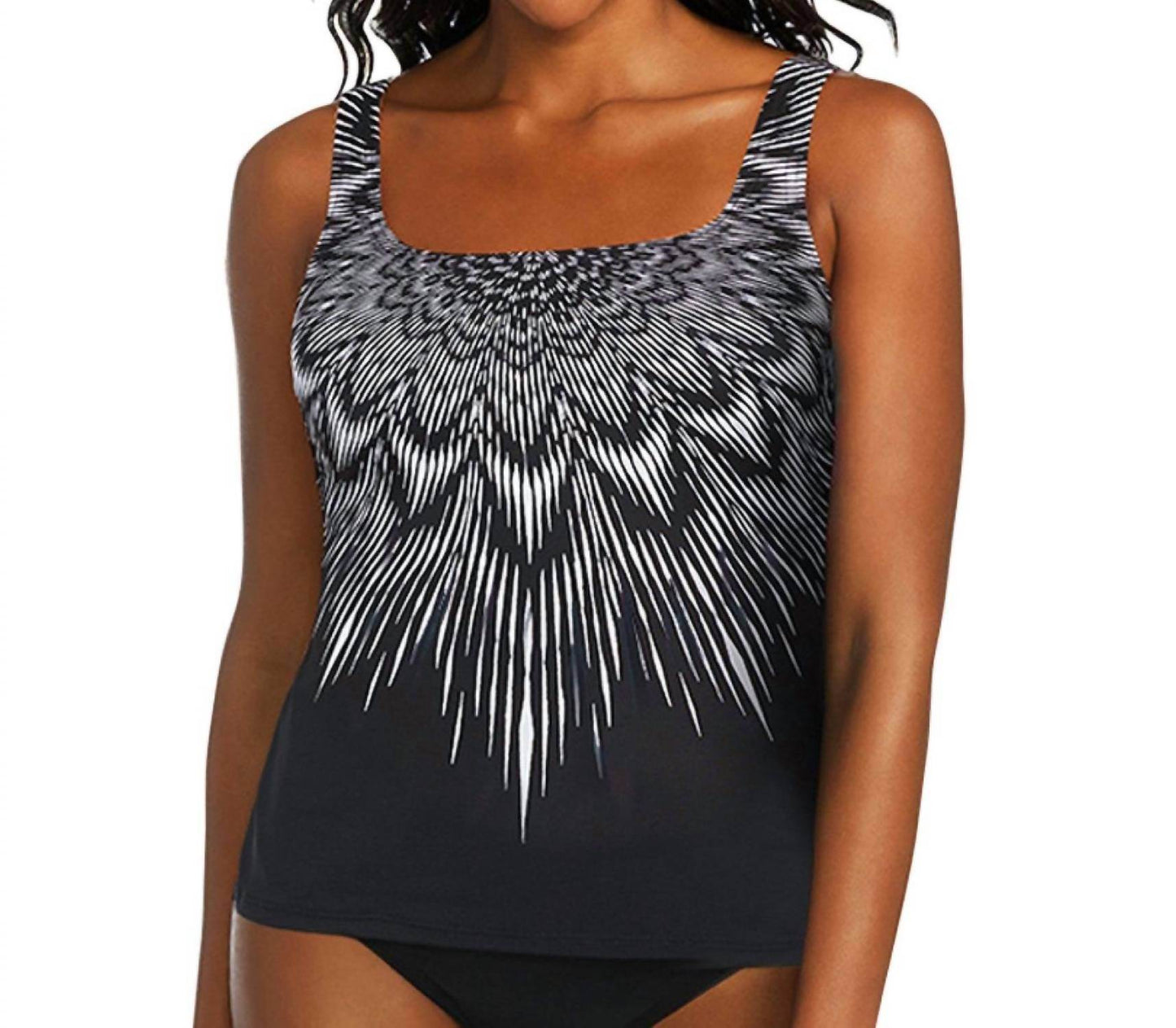 Active Spirit - New Awakening Chlorine Resistant Square Neck Tankini Top - Rack Hunt -