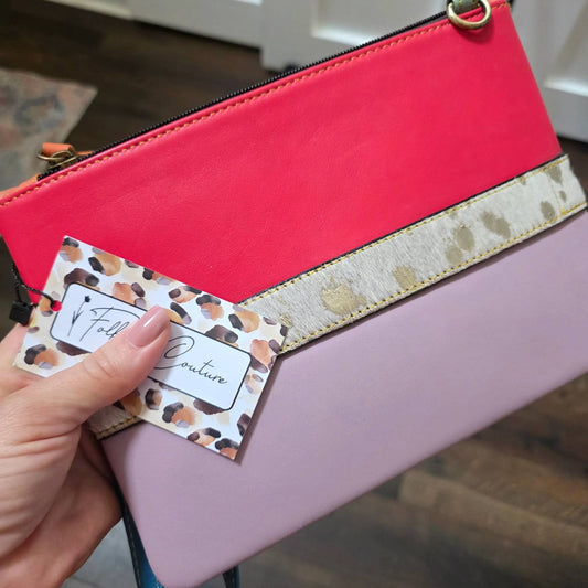 Women's Luca Leather And Hair On Hide Wristlet Clutch Crossbody Bag