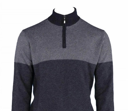 Pashmere - Men's Pure Cashmere Angled Half Zip Sweater - Rack Hunt