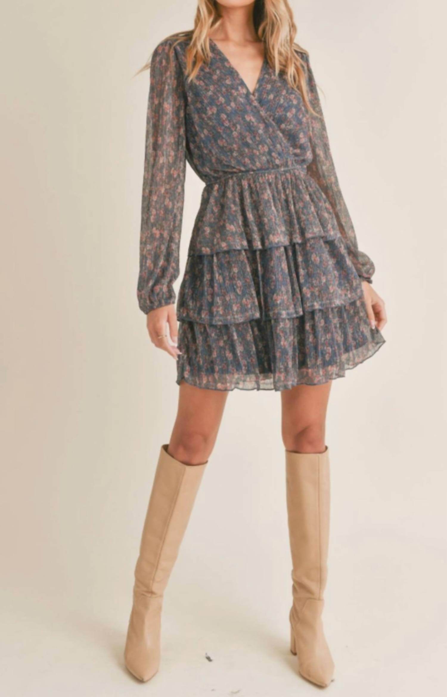 Sage & Clare - Starry Visions Surplice Tiered Mini Dress - Rack Hunt