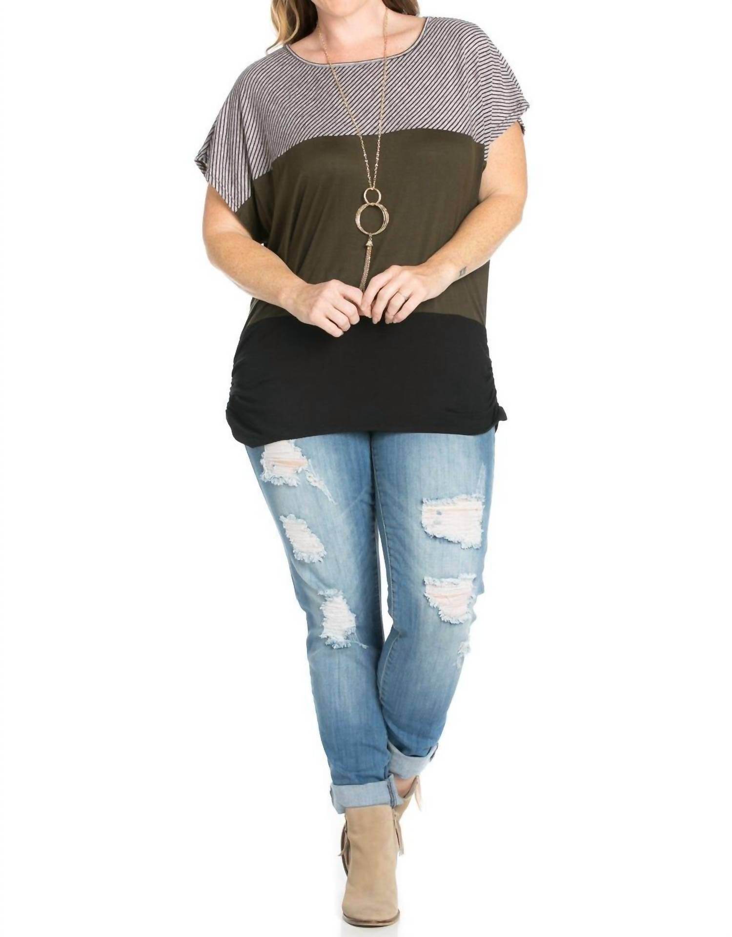 Julia by LoveJ - Striped Color Block Top - Rack Hunt -