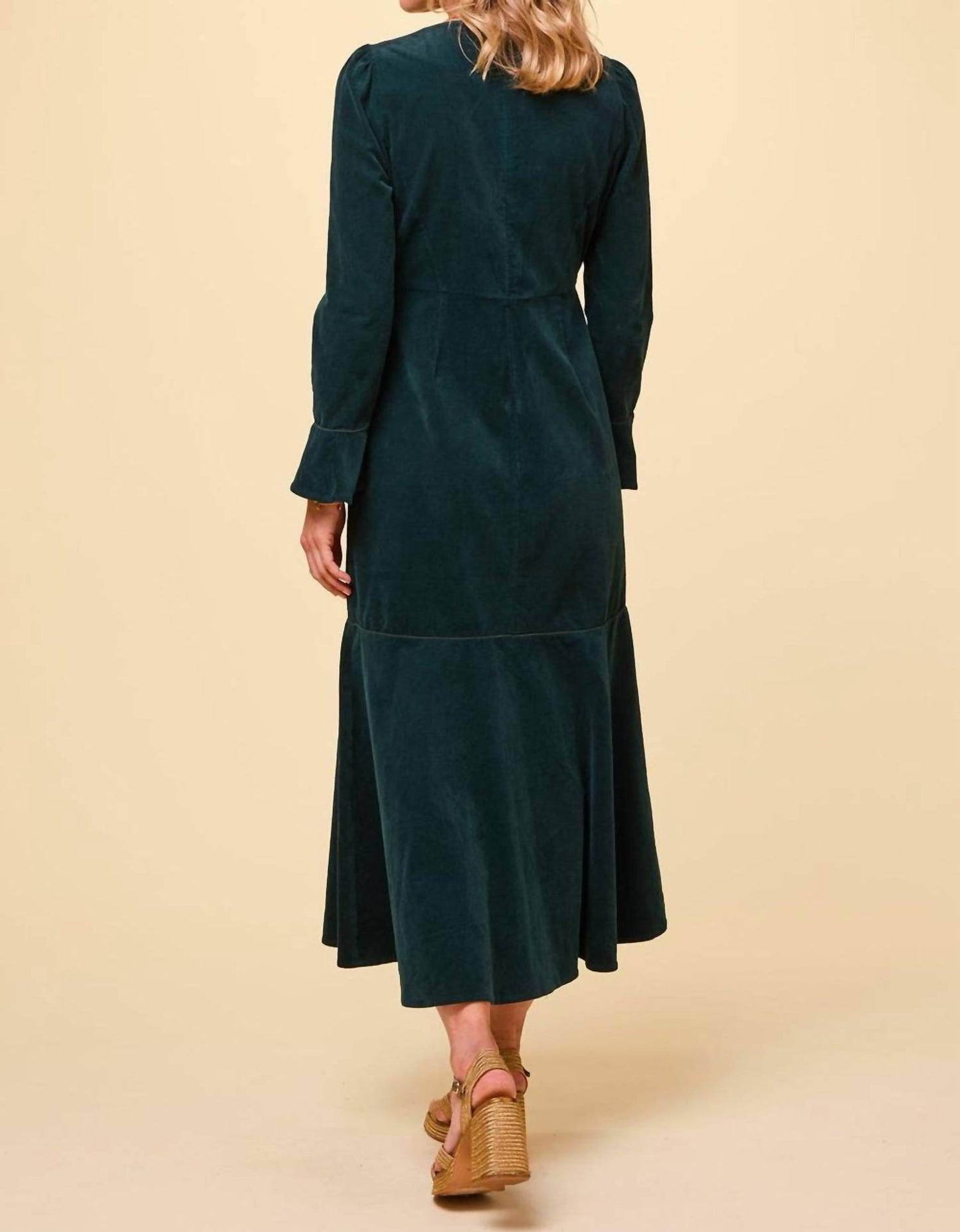 Aspiga - Paloma Round Neck Long Sleeve Stretch Corduroy Dress - Rack Hunt -