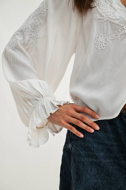 Boho-Chic Embroidered Blouse