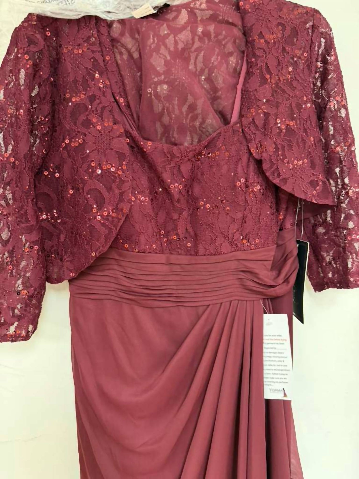 Long Mother Of The Bride Lace Chiffon Jacket Dress