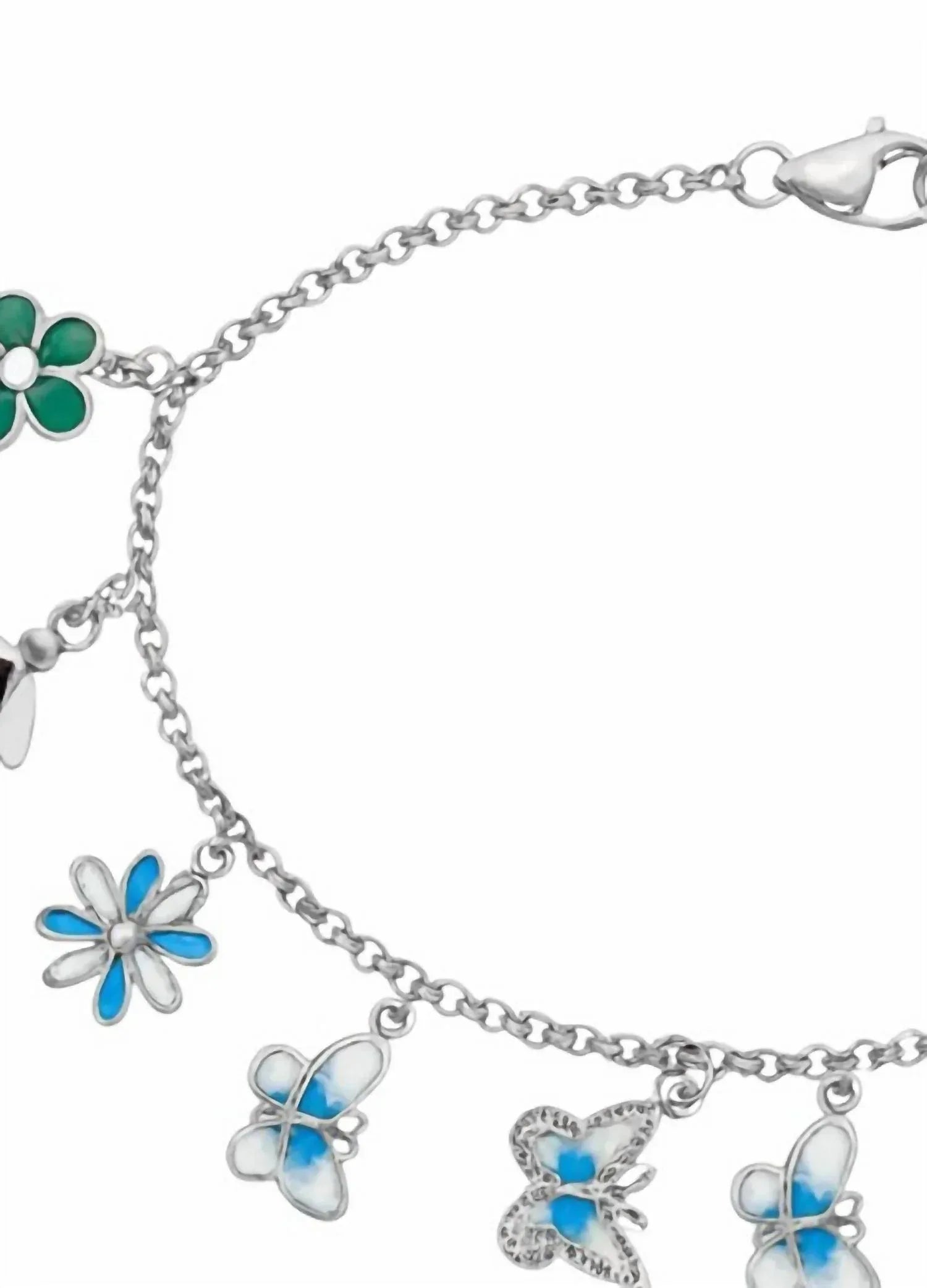 Atlanta Jewelers Supply - Women's Colorful Flower Butterfly Bee Charm Bracelet - Rack Hunt