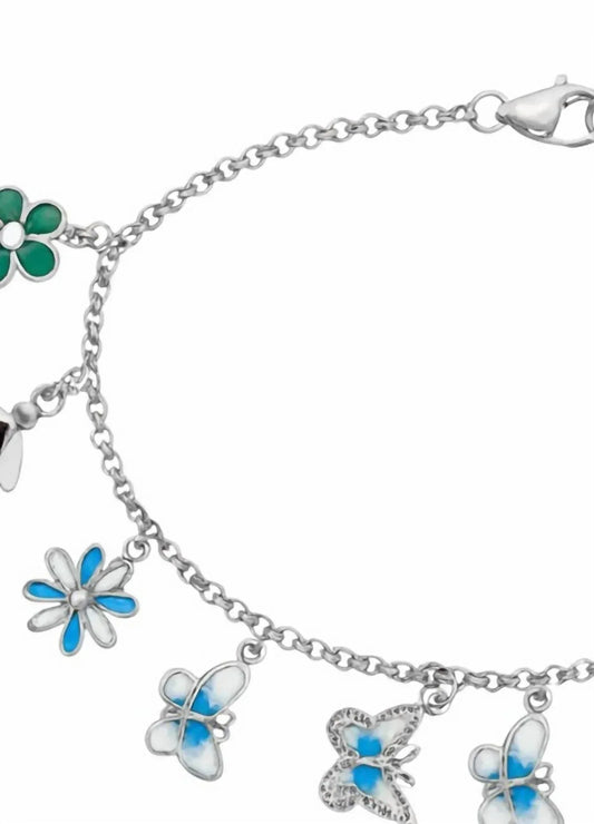 Atlanta Jewelers Supply - Women's Colorful Flower Butterfly Bee Charm Bracelet - Rack Hunt