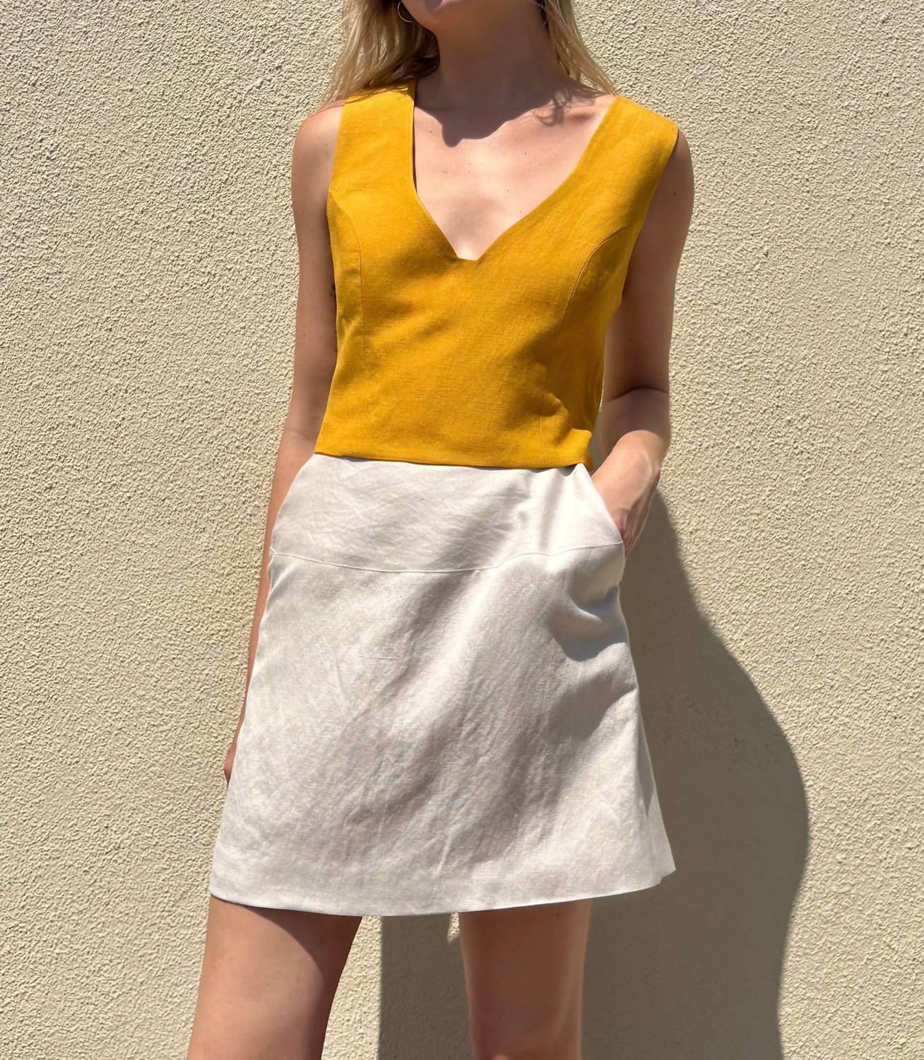 Rose Velvet - Zhenya Linen Skirt - Rack Hunt -