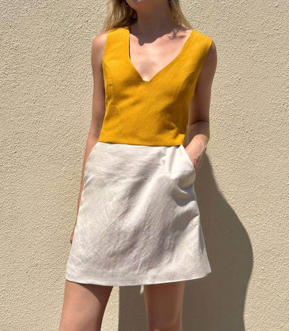 Rose Velvet - Zhenya Linen Skirt - Rack Hunt