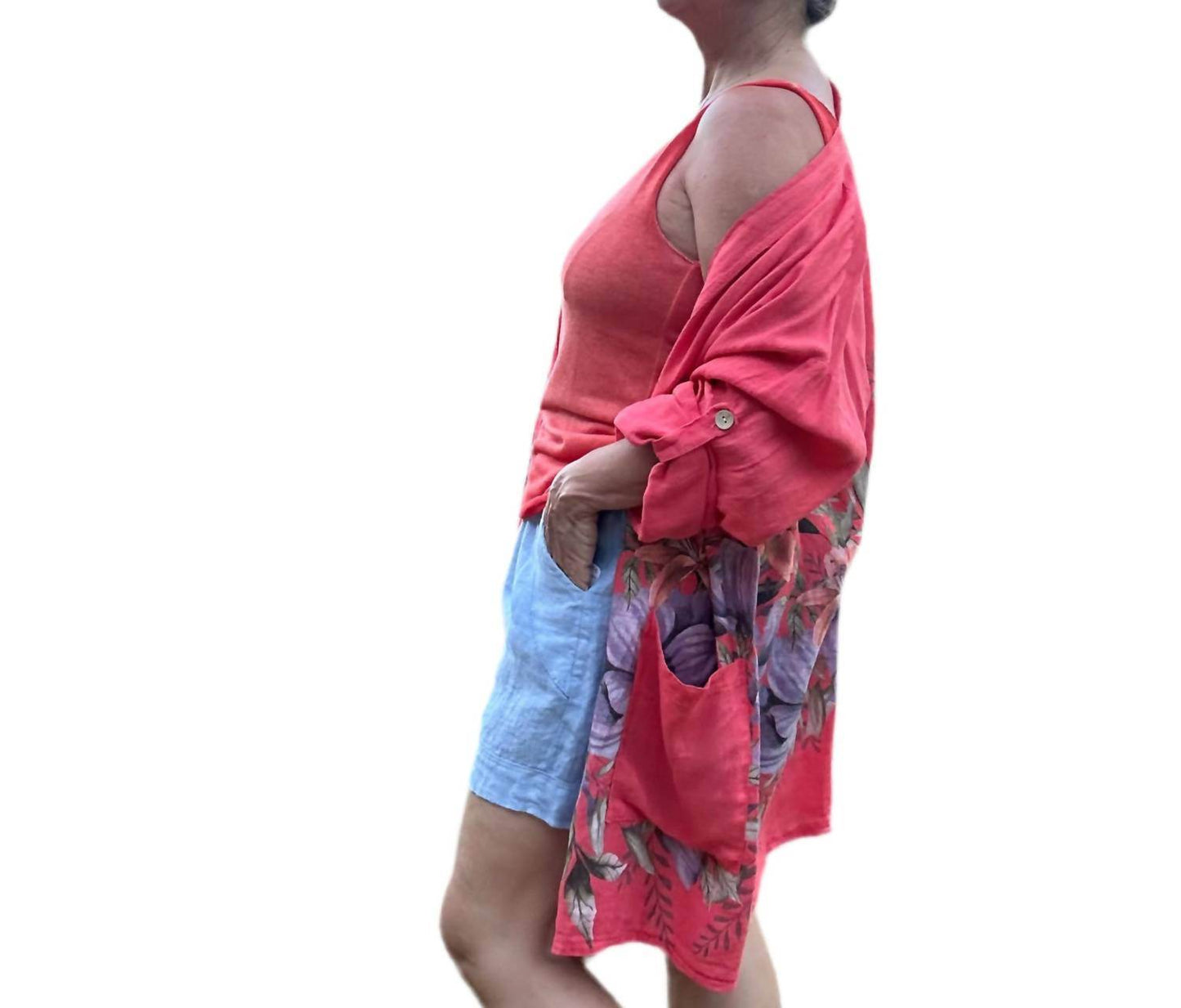 Joyna - Floral Breeze Linen Kimono - Rack Hunt -