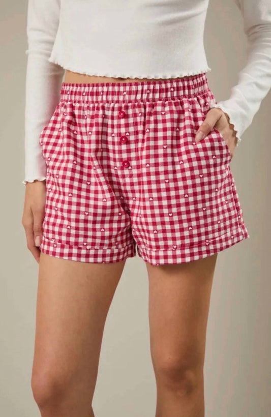 Heart gingham shorts