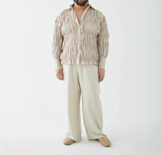T.W.I.N. That’s What I Need - Shirred Button Up Shirt - Rack Hunt