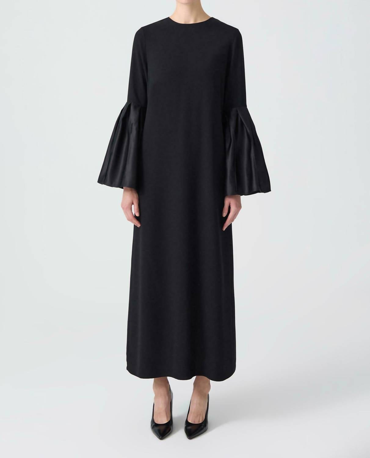 Taffeta Sleeve Detailed Maxi Dress