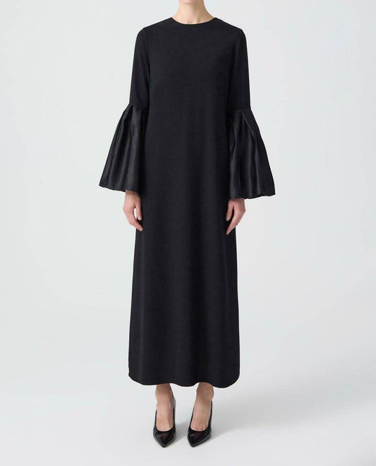 Taffeta Sleeve Detailed Maxi Dress