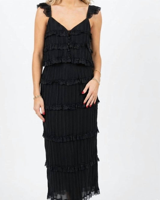 Chiffone Top And Midi Skirt Set