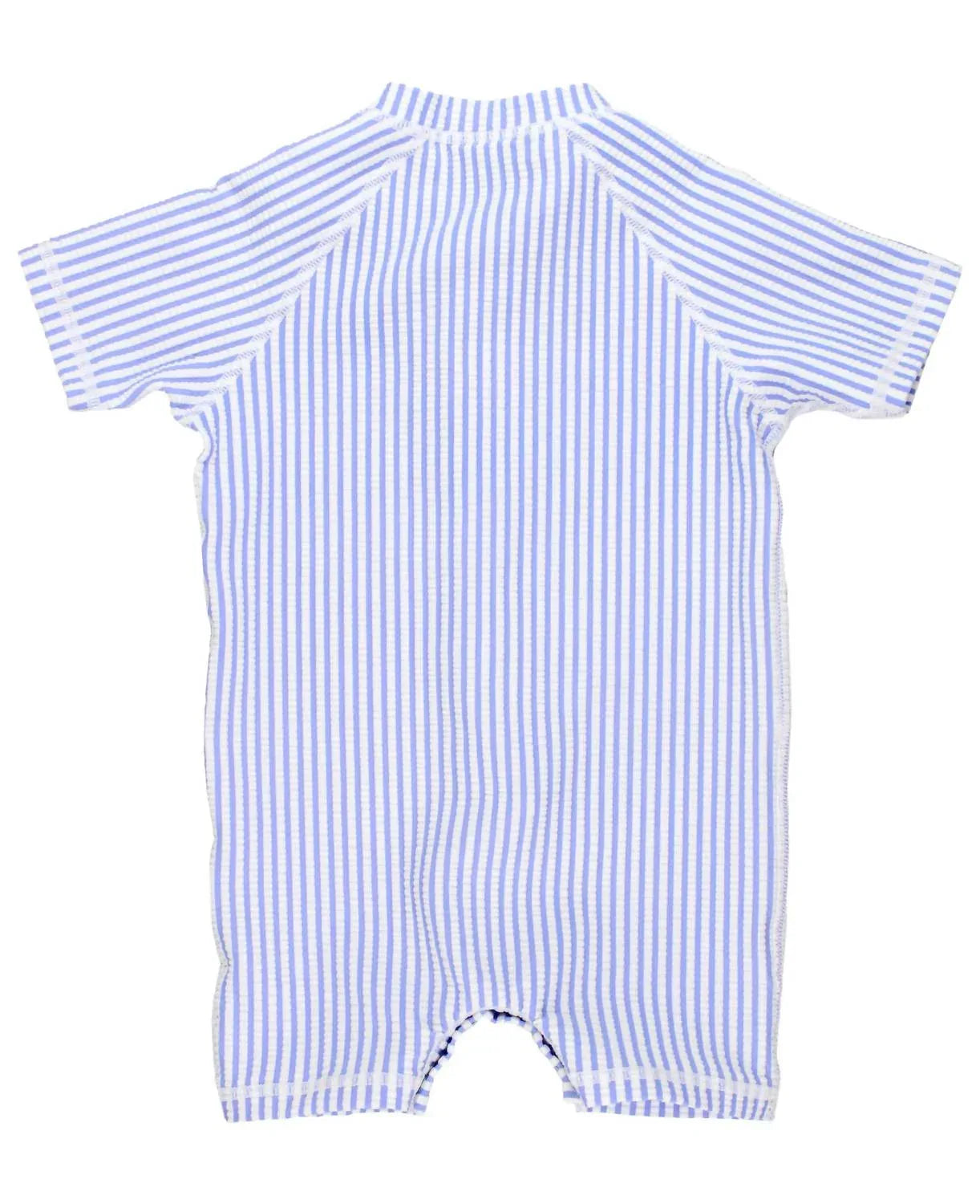 Rugged Butts - Baby Boys Seersucker Short Sleeve One Piece Rash Guard - Rack Hunt