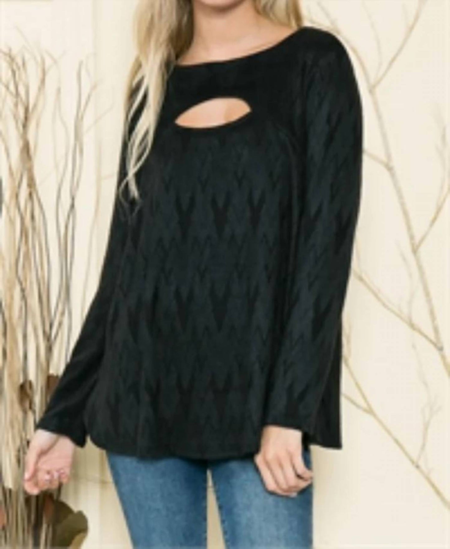 Women's Chevron Pattern Long Sleeves Top