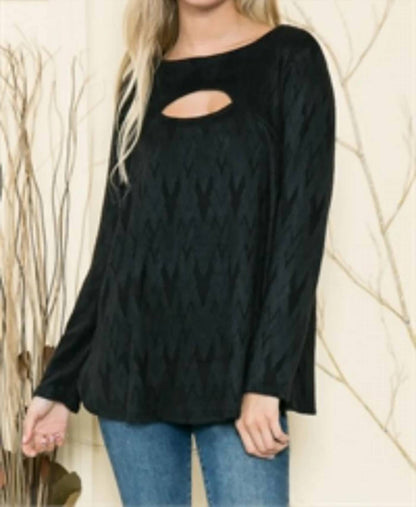 Women's Chevron Pattern Long Sleeves Top
