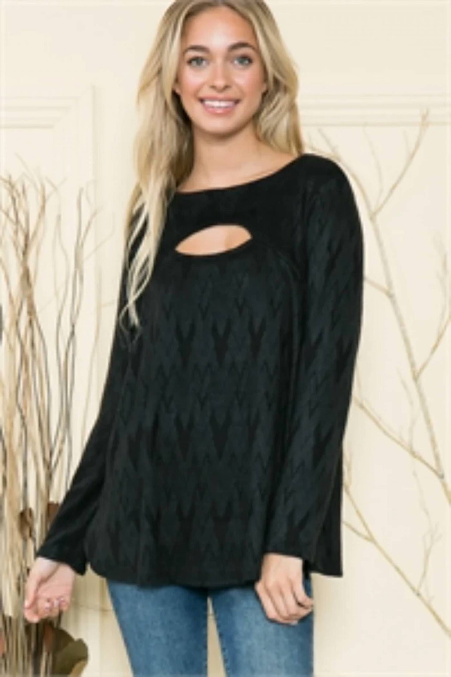 Women's Chevron Pattern Long Sleeves Top